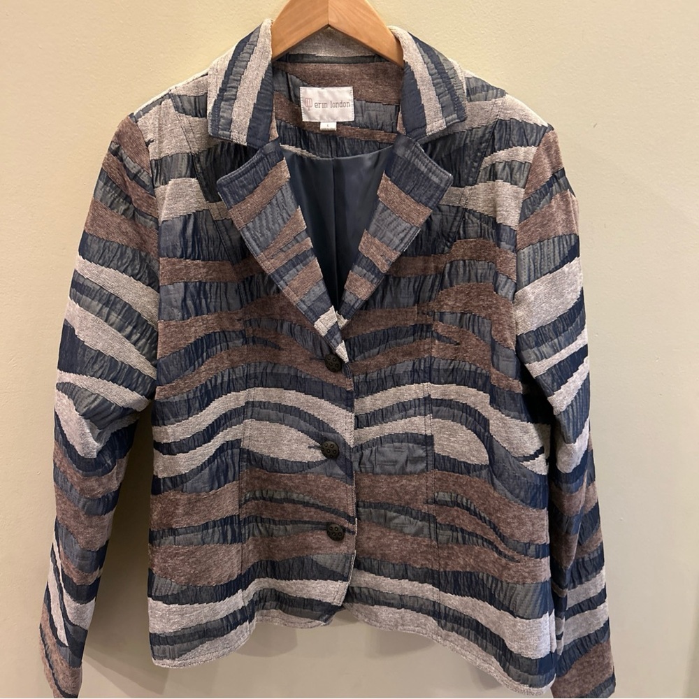 Erin London zebra striped Women's Jacket-size L